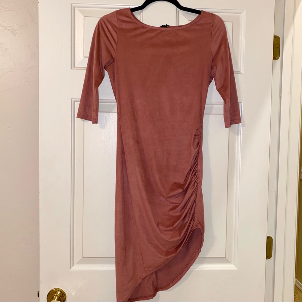 Windsor Blush Pink Suede like Dress Soft and Flattering